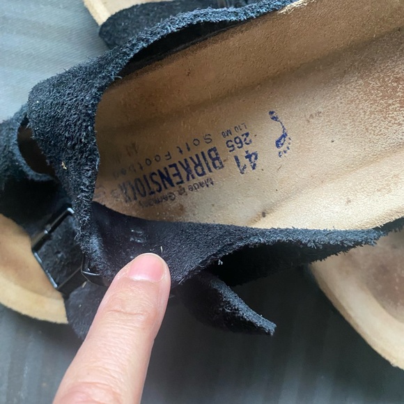 Birkenstock Black Suede Sandals with soft foot bed - Picture 3 of 5